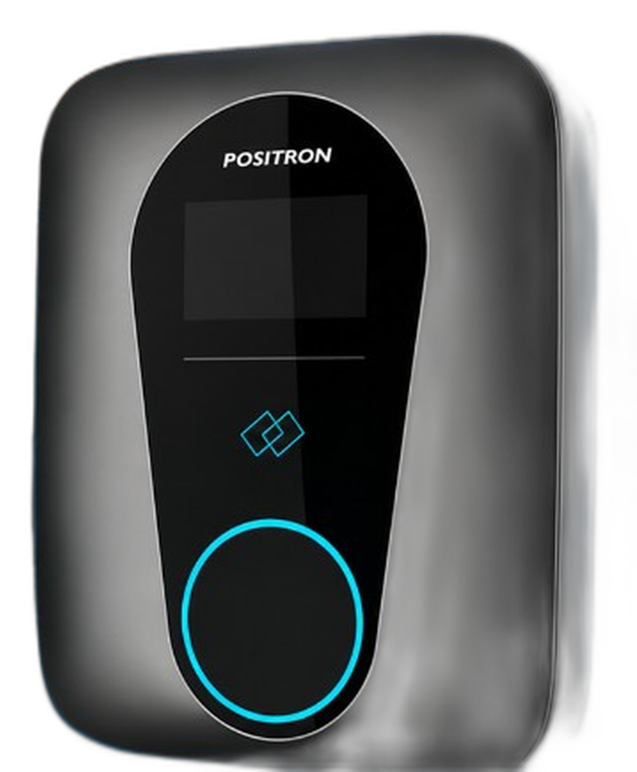 Cargador eléctrico POSITRON CW22 aislado, con anillo luminoso azul